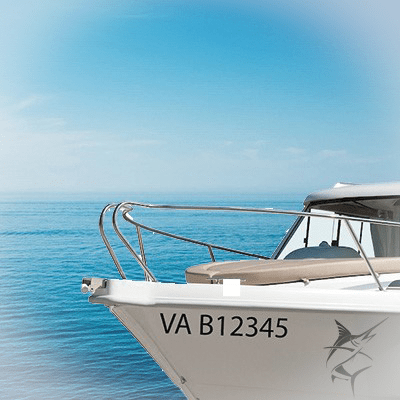 Autocollant bateau - immatriculation et signalétique nautique résistante à l’eau salée
