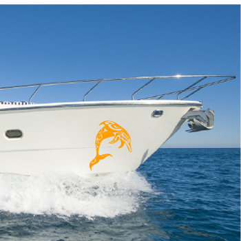 Sticker poissons d’eau de mer sur coque de bateau - décoration marine élégante et résistante