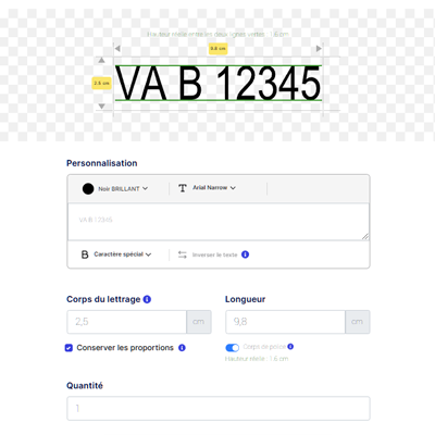 Outil de personnalisation pour créer votre immatriculation bateau en ligne