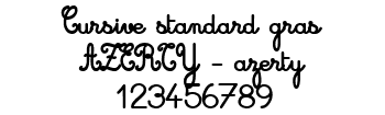 Lettrage Cursive standard gras