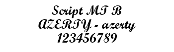 Lettrage Script MT B