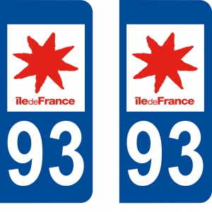 Autocollants plaque immatriculation 93