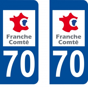 Autocollants plaque immatriculation 70