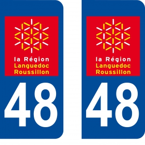 Autocollants plaque immatriculation 48