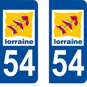 Autocollants plaque immatriculation 54
