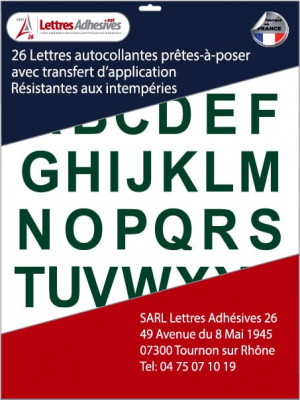 lettres autocollantes couleur vert foncé