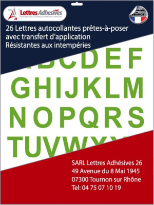 lettres autocollantes couleur vert pomme