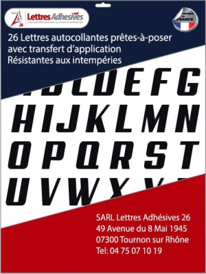 lettre adhésive couleur noire fabrication française à petit prix