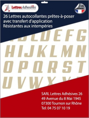 lettres adhésives couleur beige