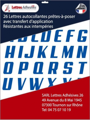 lettres adhésives couleur bleu