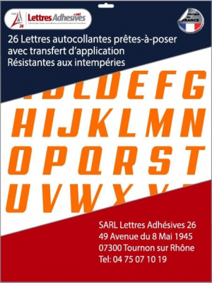 lettres adhésives couleur orange