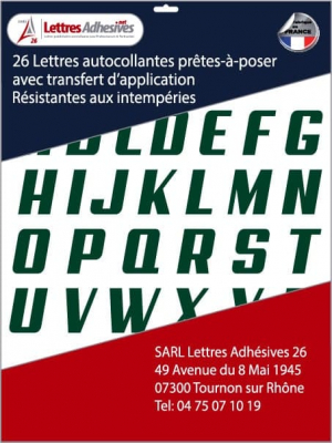 lettres adhésives couleur vert foncé