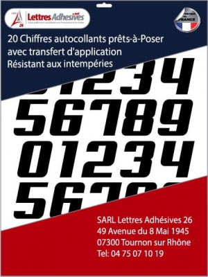 chiffres adhésifs/ lettres adhésives, jeu complet