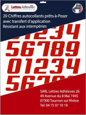 Lettres et chiffres adhésifs en sticker autocollant