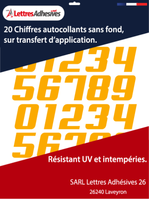 Chiffres adhésifs couleur abricot - image 0