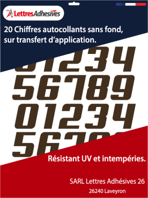 Chiffres adhésifs couleur marron - image 0