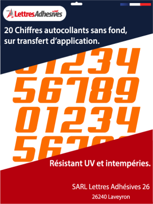 Chiffres adhésifs couleur orange - image 0