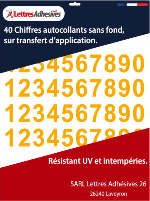 Chiffre autocollant - Couleur abricot - image 0