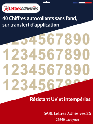 Chiffre autocollant - Couleur beige - image 0
