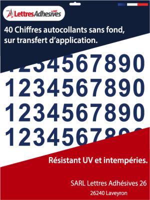 Chiffre autocollant bleu foncé - Lisibilité optimale et design moderne - image 0