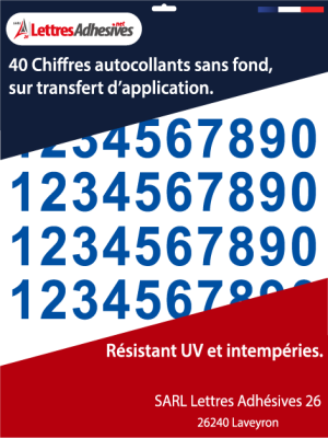 Chiffre autocollant bleu - Identification précise et esthétique - image 0