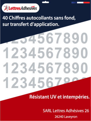 Chiffre autocollant gris clair - Sobriété et modernité - image 0