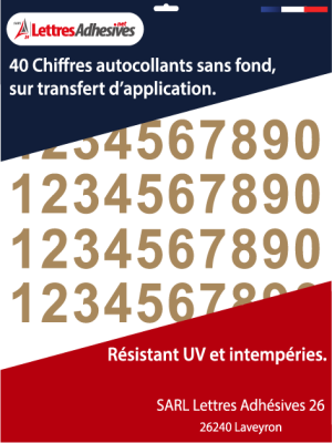 Chiffre autocollant - Couleur marron clair - image 0