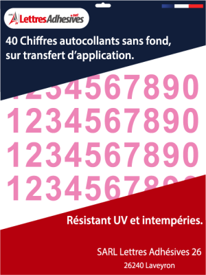 Chiffre autocollant - Couleur rose bonbon - image 0