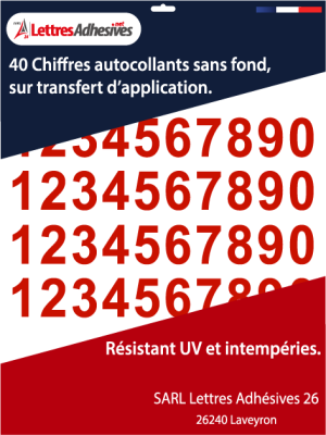 Chiffre autocollant rouge - Visibilité maximale et impact visuel garanti - image 0