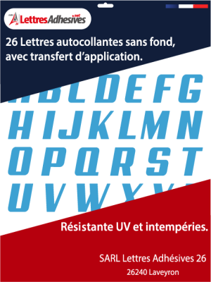 lettres adhésives couleur bleu ciel - image 0