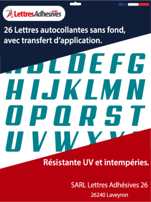 lettres adhésives couleur bleu turquoise - image 0