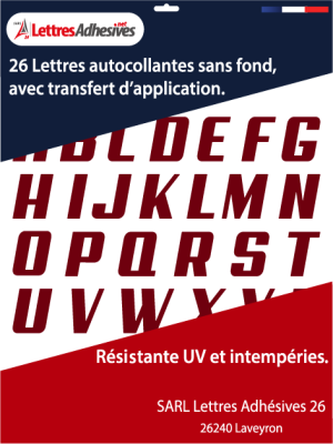 lettres adhésives couleur bordeaux - image 0