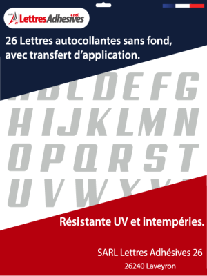 lettres adhésives couleur gris argent - image 0