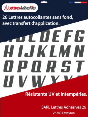 lettres adhésives couleur gris foncé - image 0