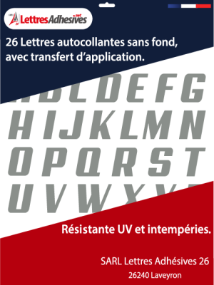 lettres adhésives couleur grise - image 0