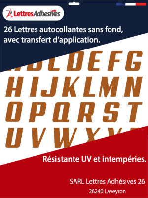 lettres adhésives couleur marron noisette - image 0