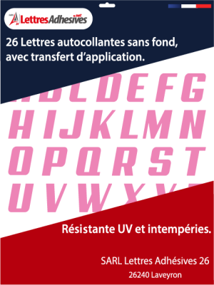 lettres adhésives couleur rose bonbon - image 0