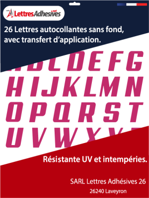 lettres adhésives couleur rose cyclamen - image 0
