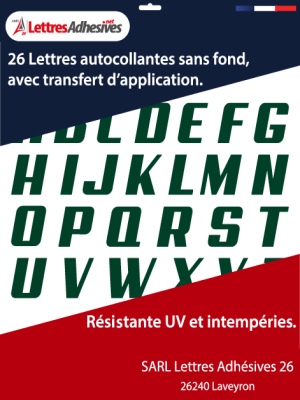 lettres adhésives couleur vert foncé - image 0