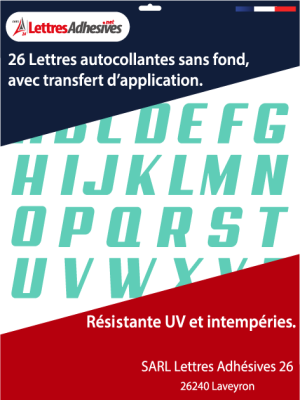 lettres adhésives couleur vert menthe - image 0