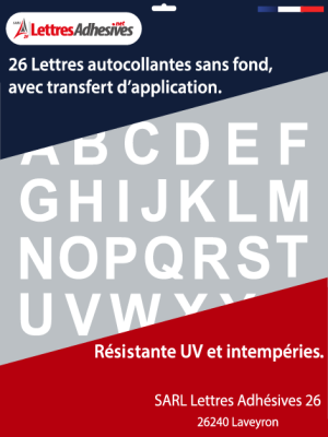 lettres autocollantes blanches - Sans fond - image 0