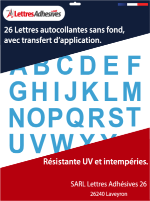 lettres autocollantes couleur bleu ciel - image 0