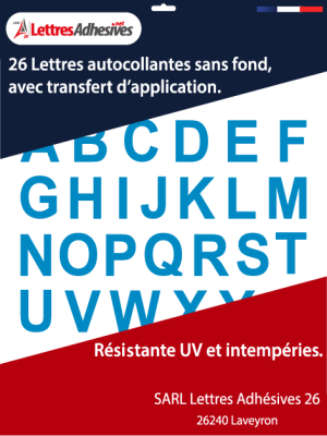 lettres autocollantes couleur bleu clair - image 0