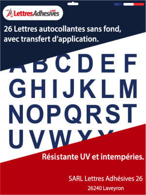 lettres autocollantes couleur bleu foncé - image 0