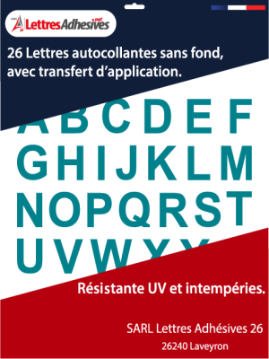 lettres autocollantes couleur bleu turquoise - image 0
