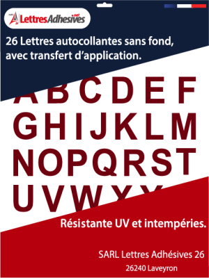 lettres autocollantes couleur bordeaux - image 0