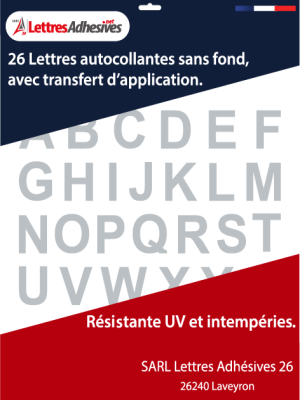 lettres autocollantes couleur gris clair - image 0