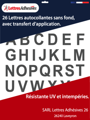 lettres autocollantes couleur gris foncé - image 0