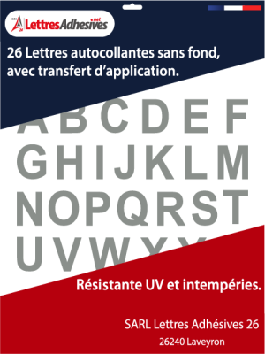lettres autocollantes couleur grise - image 0