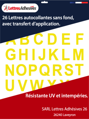 lettres autocollantes couleur jaune - image 0
